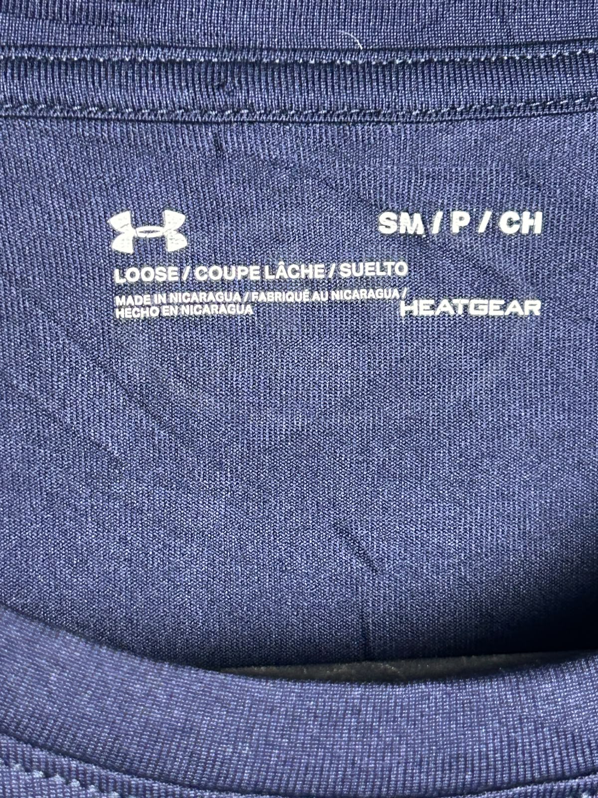 Under Armour Heat Gear Loose Blue With Big Logo Hustle City - Small