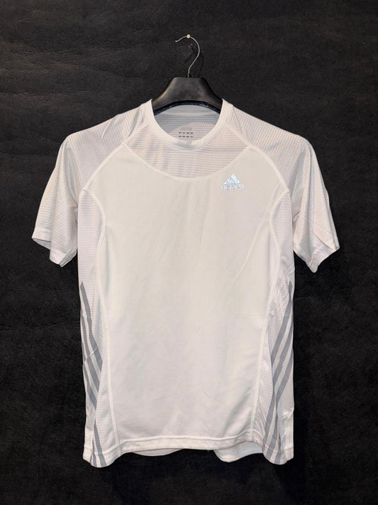 Adidas White Round Neck Tee - Medium