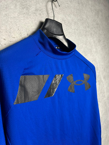 Under Armour Cold Gear Big Logo Blue Full Sleeves - Medium