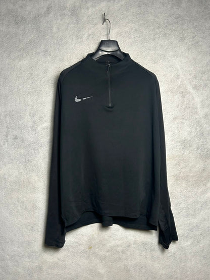 Nike Black Full Sleeves Half Zip - Large
