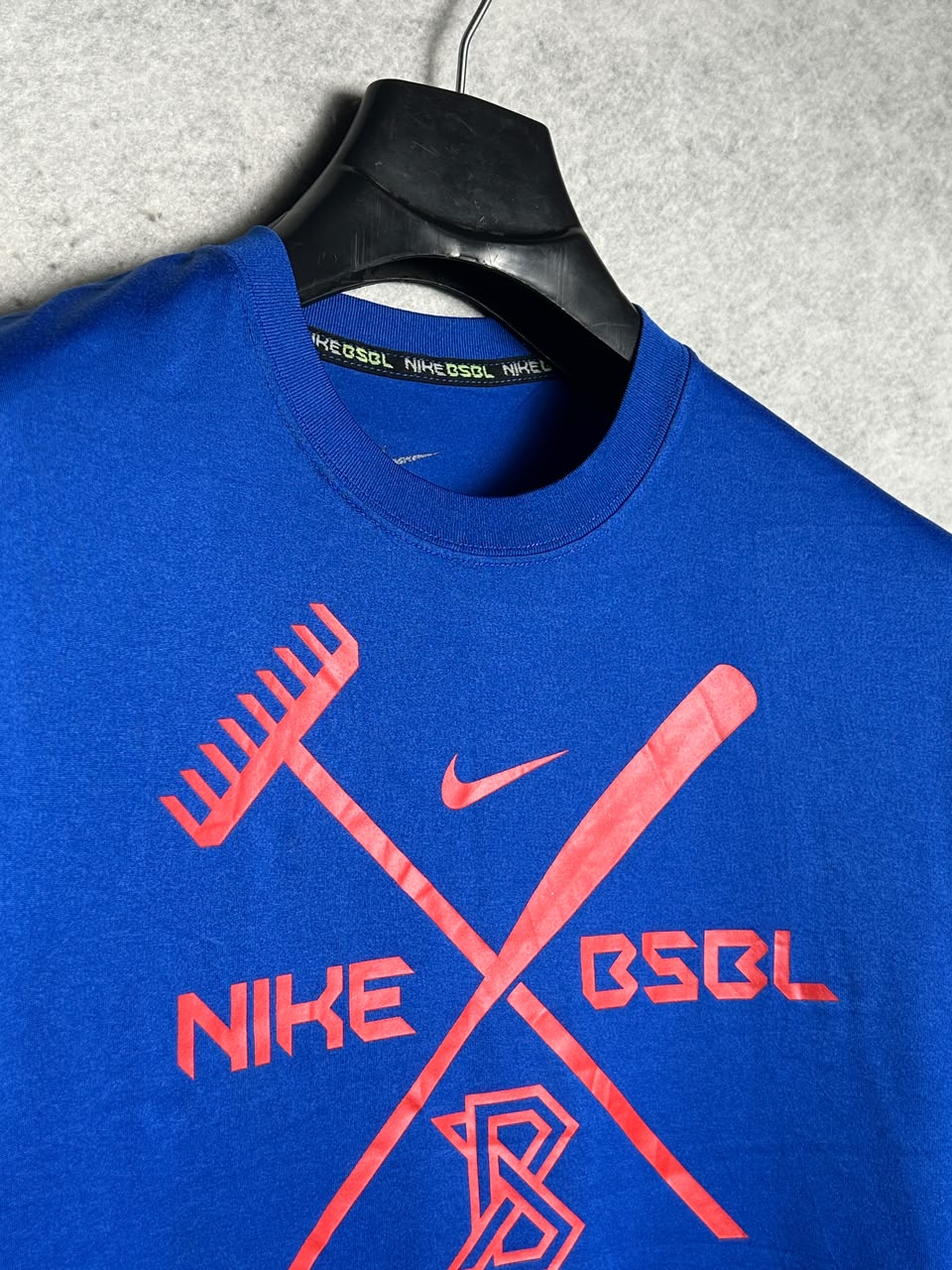 Nike Big Logo BSBL Blue Round Neck - Large