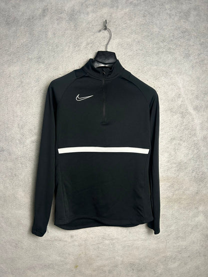 Nike Black Full Sleeves Half Zip - Medium