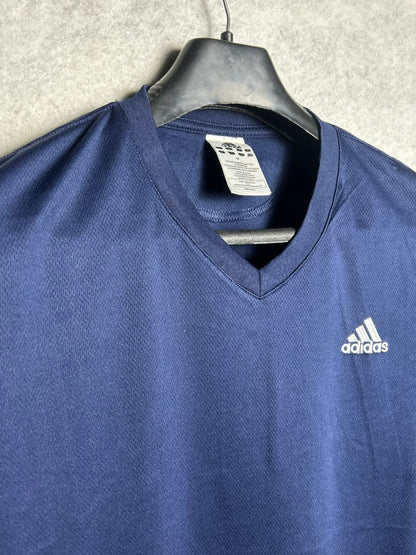 Adidas Blue V Neck - Medium