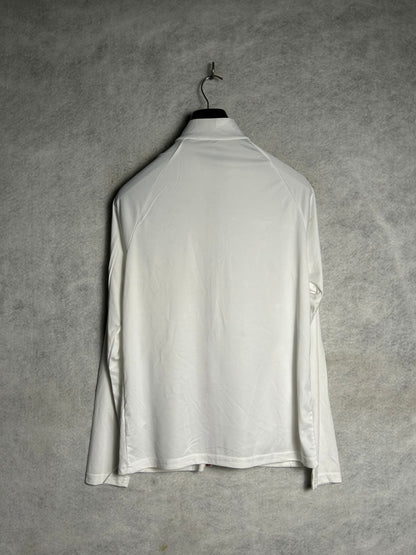 Fila White Full Sleeves Zip Upper - Medium