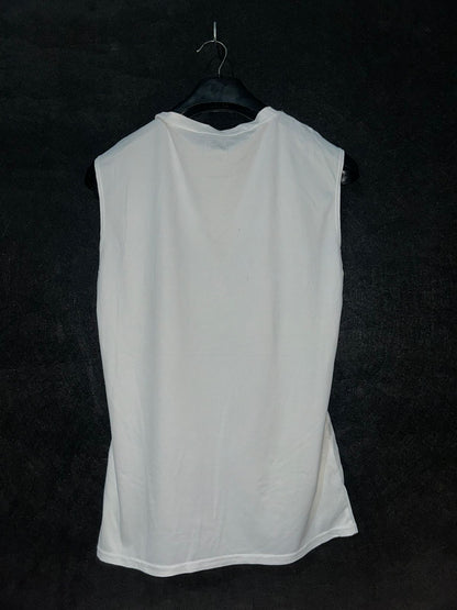 Puma White V Neck Tanktop - Large