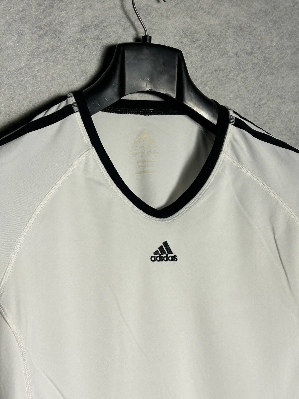 Adidas White V Neck  - Large