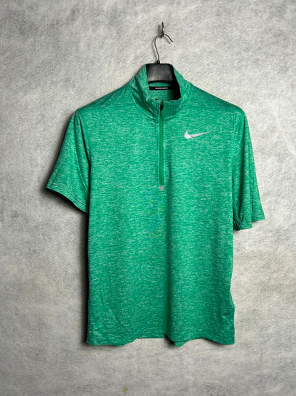 Nike Dri Fit Green High Round Neck - Large