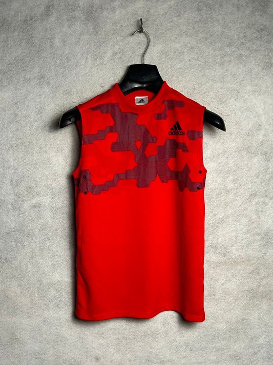 Adidas Red Sleeveless Round Neck - Medium