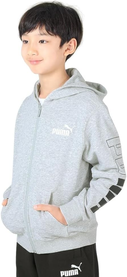 Puma TR 678571 Boys' Fleece Sweatshirt, Hoodie, Power Color Block Hooded Jacket, 23 Fall/Winter