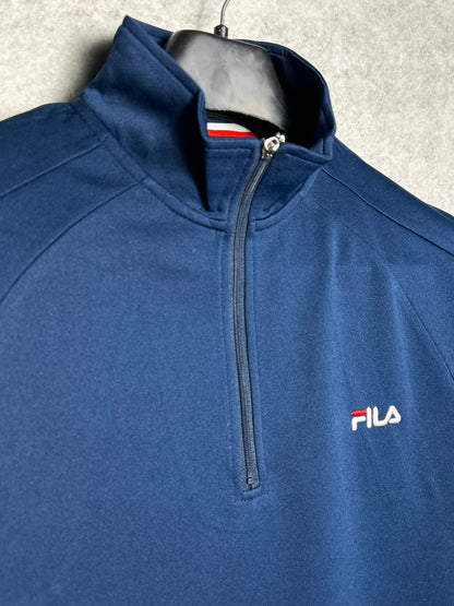 Fila Blue Half Zip Polo - Medium