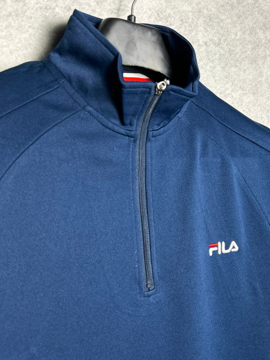 Fila Blue Half Zip Polo - Medium