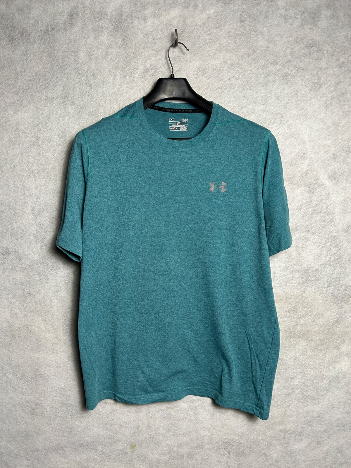 Under Armour Heat Gear Loose Heathered Green Round Neck - Large