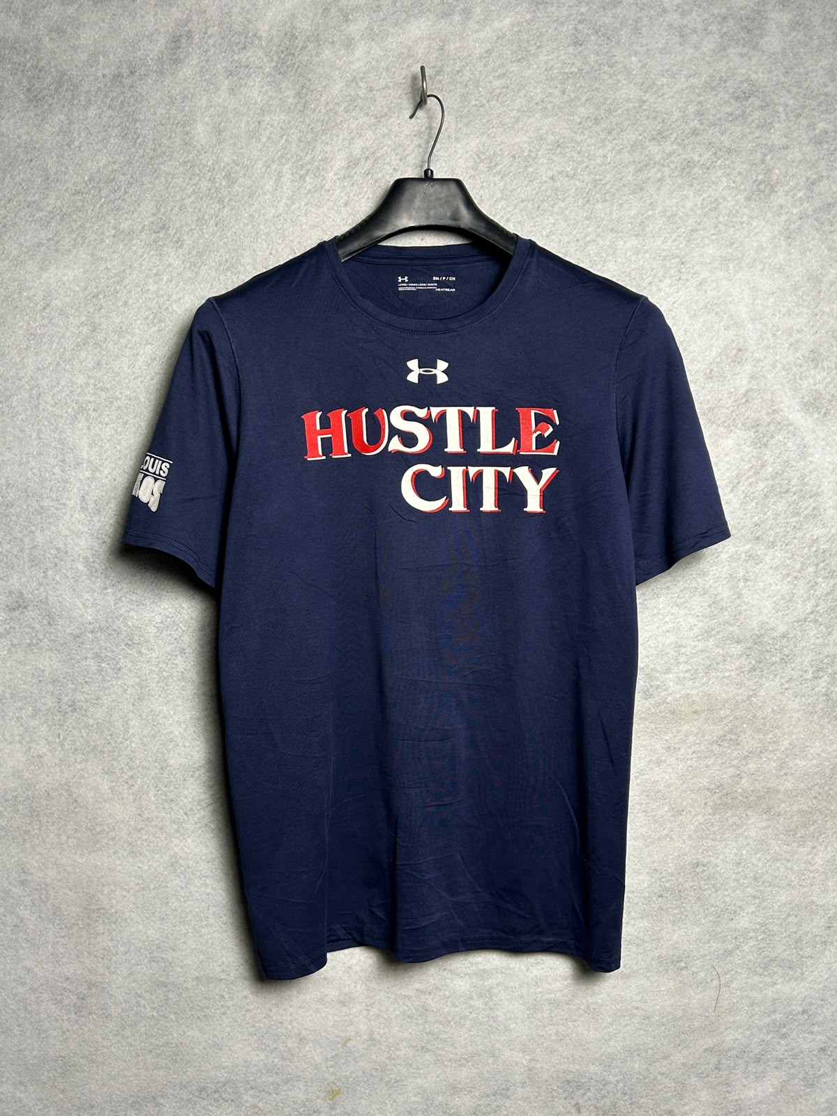 Under Armour Heat Gear Loose Blue With Big Logo Hustle City - Small