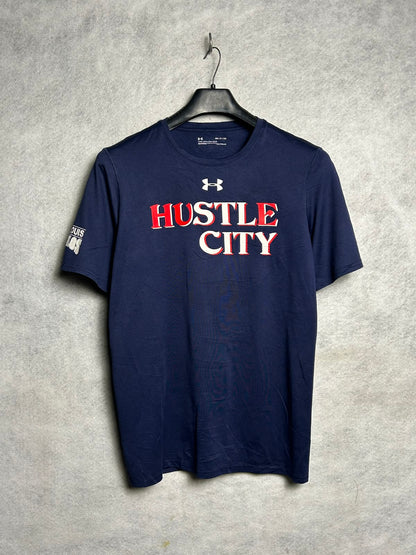 Under Armour Heat Gear Loose Blue With Big Logo Hustle City - Small