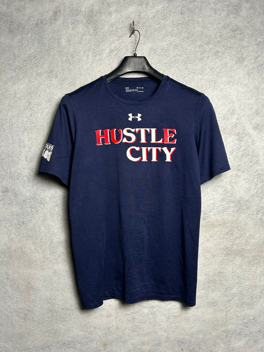 Under Armour Heat Gear Loose Blue With Big Logo Hustle City - Small