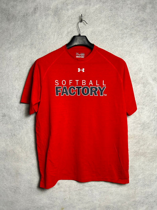 Under Armour Soft Ball Factory Big Logo Red Heat Gear Loose - Medium