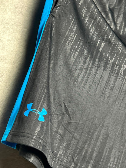 Under Armour Black With Blue Strip - Small