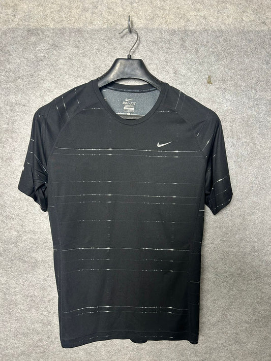 Nike Logo Black Round Neck Tee  - Large