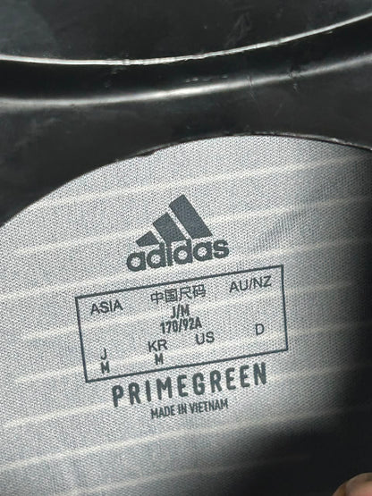 Adidas Prime Green Printed Black Polo - Medium