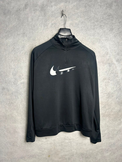 Nike Big Logo Black Full Sleeves - Large