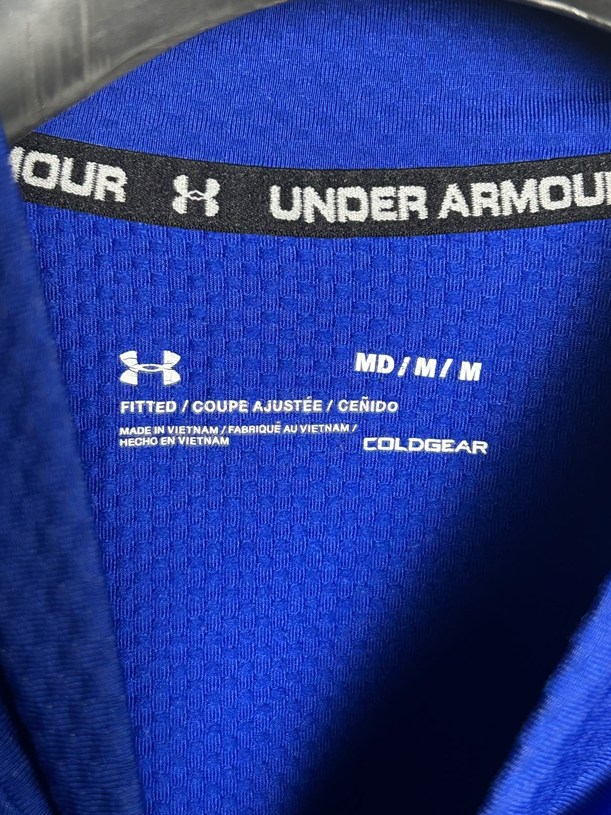 Under Armour Cold Gear Big Logo Blue Full Sleeves - Medium