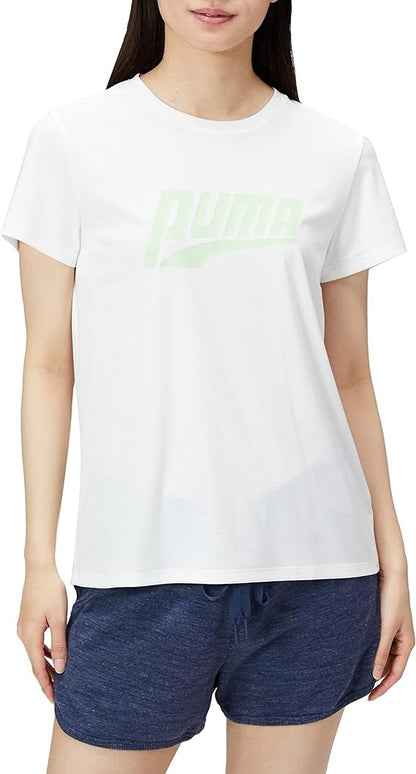 Puma W 523618 Run FAVORITE LOGO SS T-Shirt, Short Sleeve, Running, Absorbent, Quick Drying, Women's