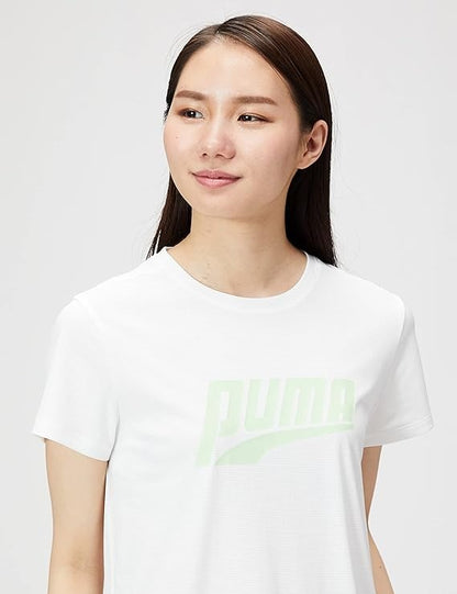 Puma W 523618 Run FAVORITE LOGO SS T-Shirt, Short Sleeve, Running, Absorbent, Quick Drying, Women's
