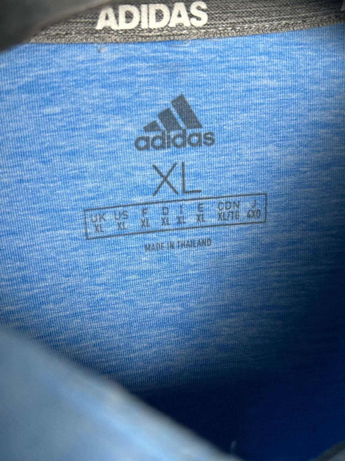Adidas Blue Polo Striped - XL