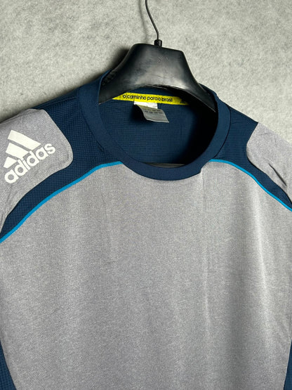 Adidas Blue And Grey Round Neck - Medium