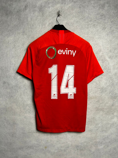 Nke Eviny Big Logo Dri Fit Red V Neck - Medium