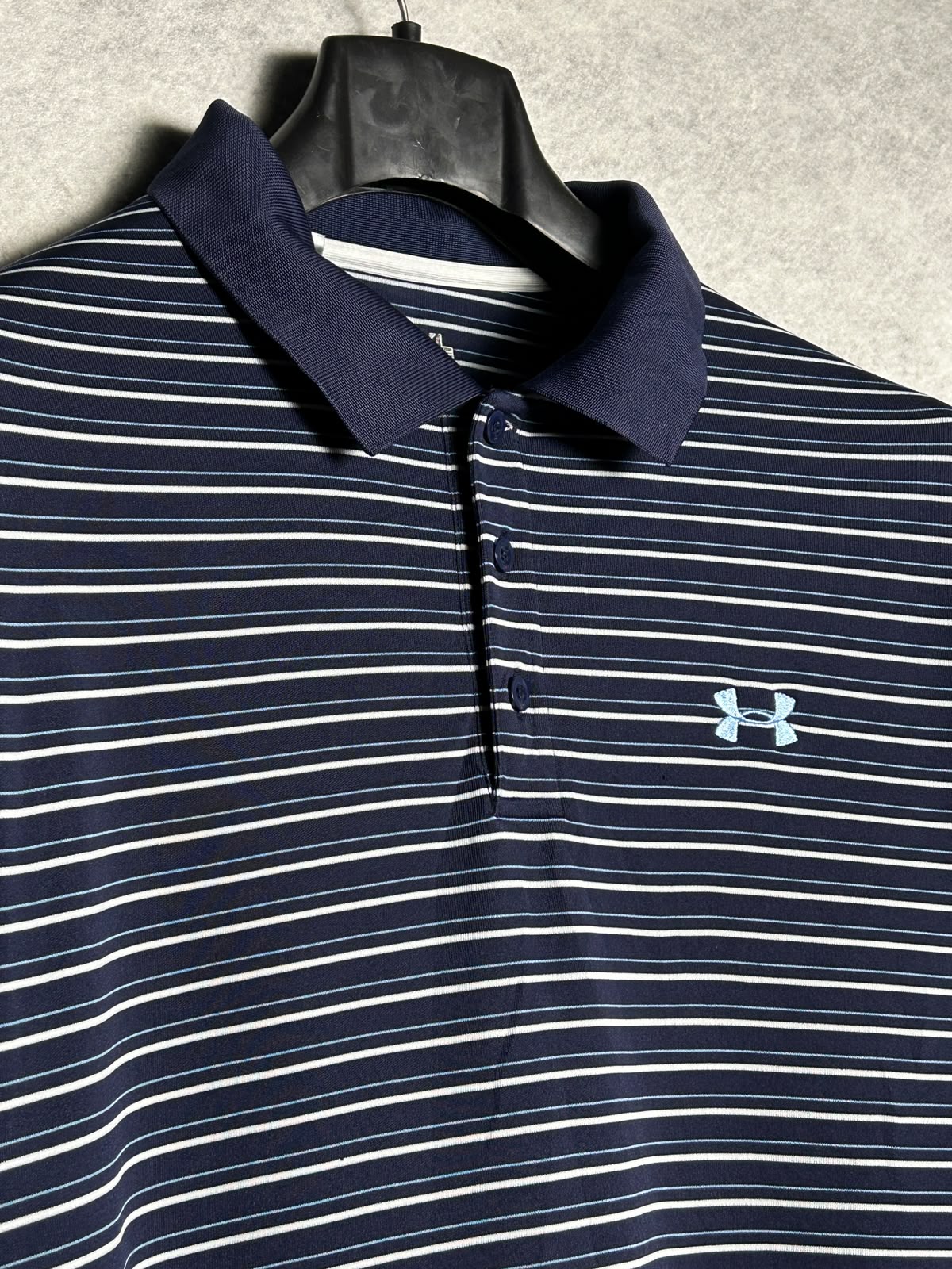Under Armour Heat Gear Polo Loose Blue Strips - XL