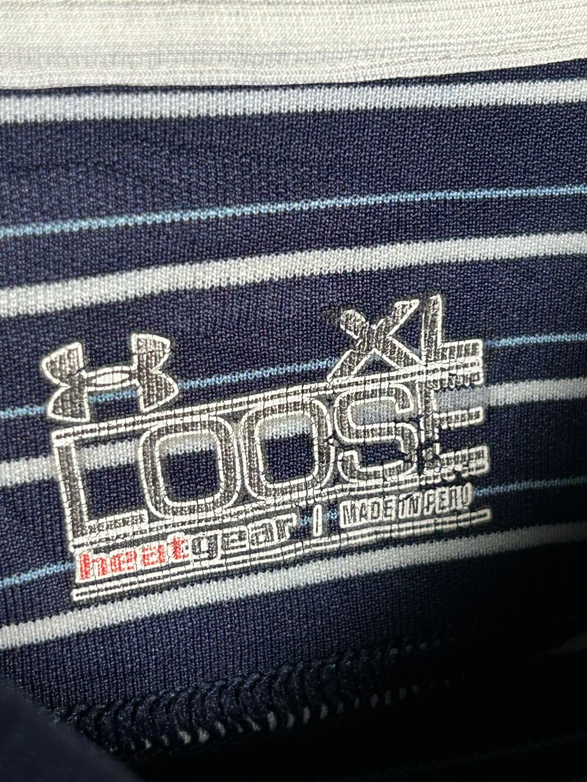 Under Armour Heat Gear Polo Loose Blue Strips - XL