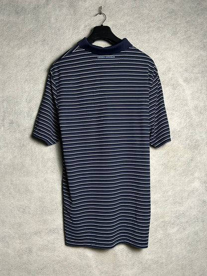 Under Armour Heat Gear Polo Loose Blue Strips - XL