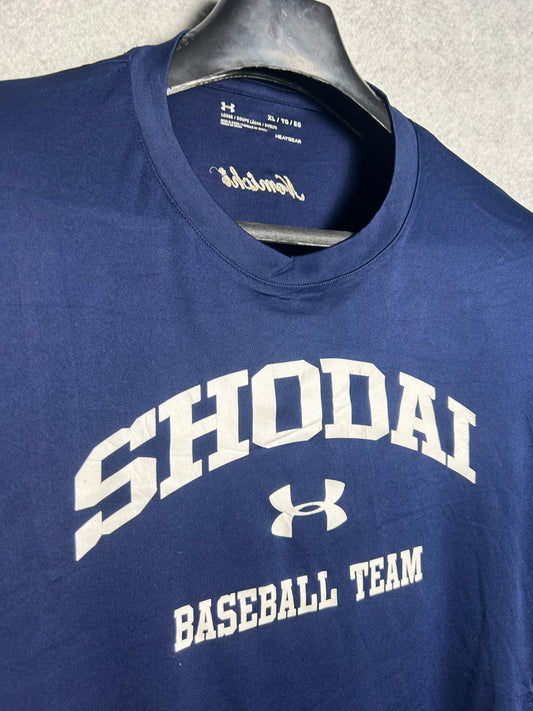 Under Armour Heat Gear Big Logo Shodai Blue Round Neck - XL