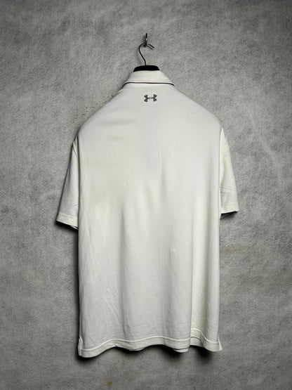 Under Armour Heat Gear White Polo - Large