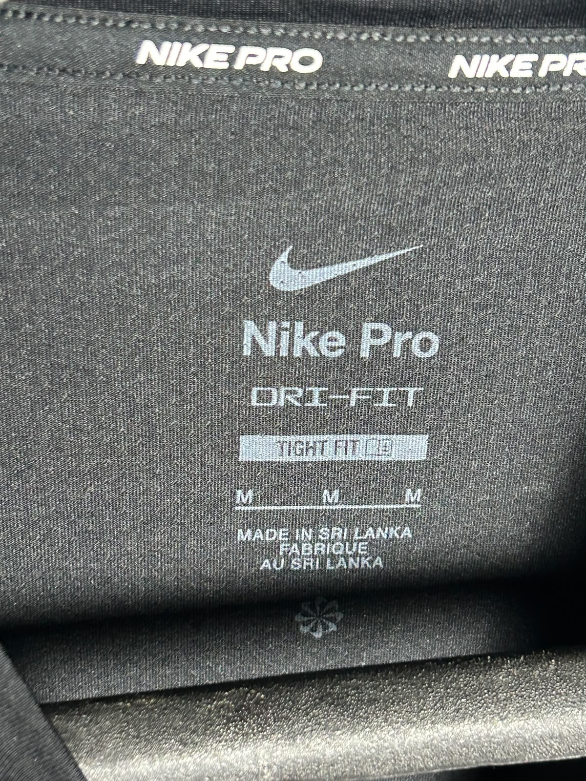 Nike Pro Dri Fit Black Round Neck - Medium