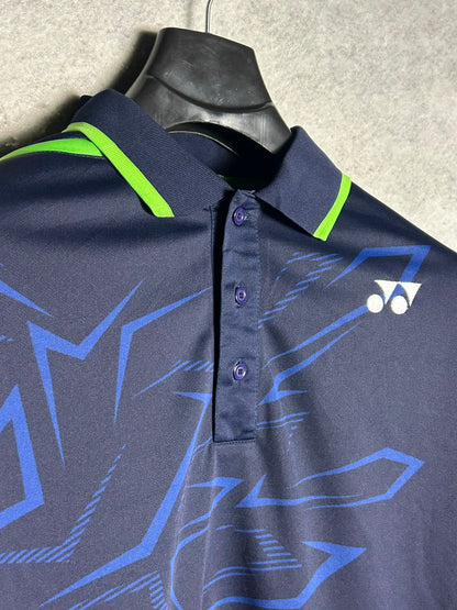 Yonex Printed Blue Polo - Medium