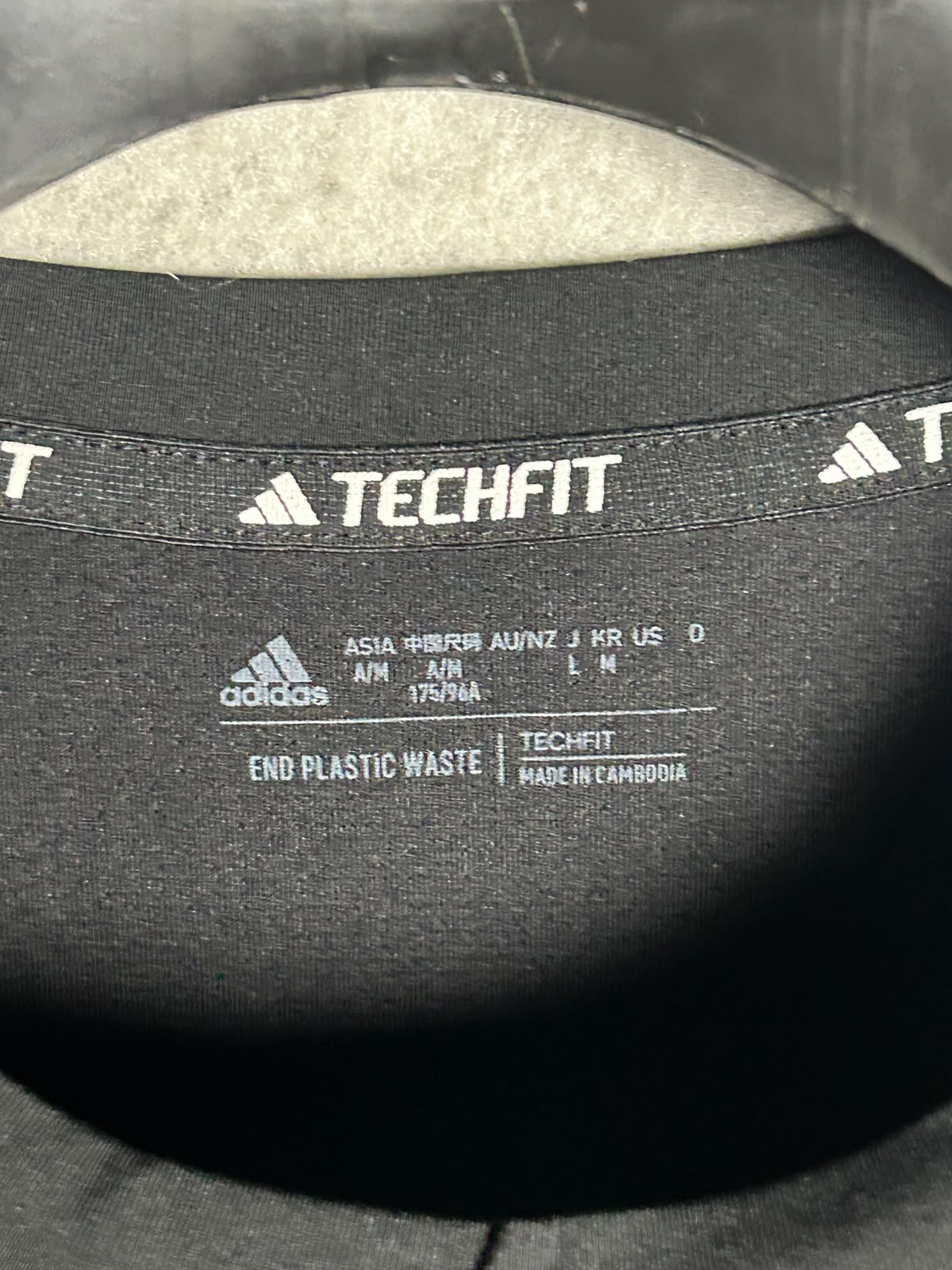 Adidas Techfit Black Full Sleeves Round Neck - Medium