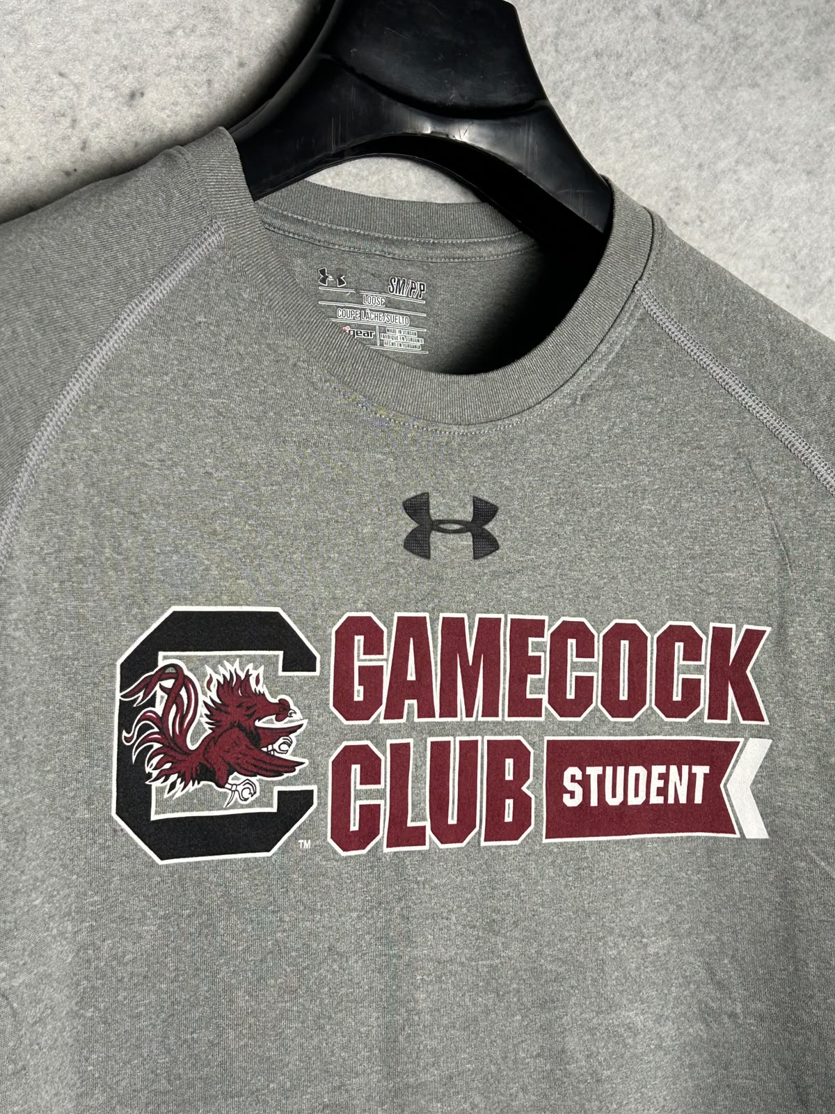 Undr Armour Heat Gear Big Logo Gamecock Grey - Small