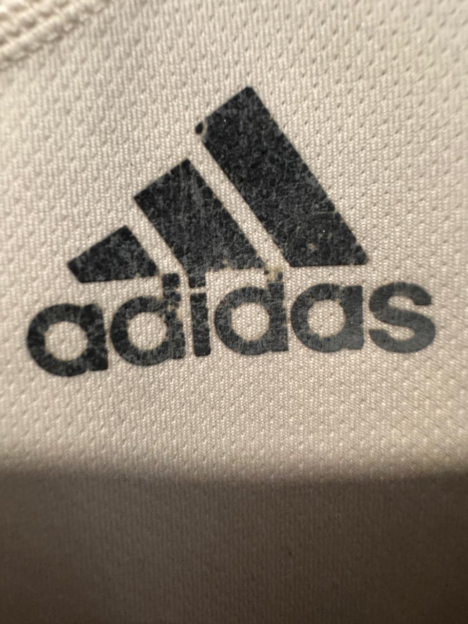 Adidas White Round Neck Tee - Medium