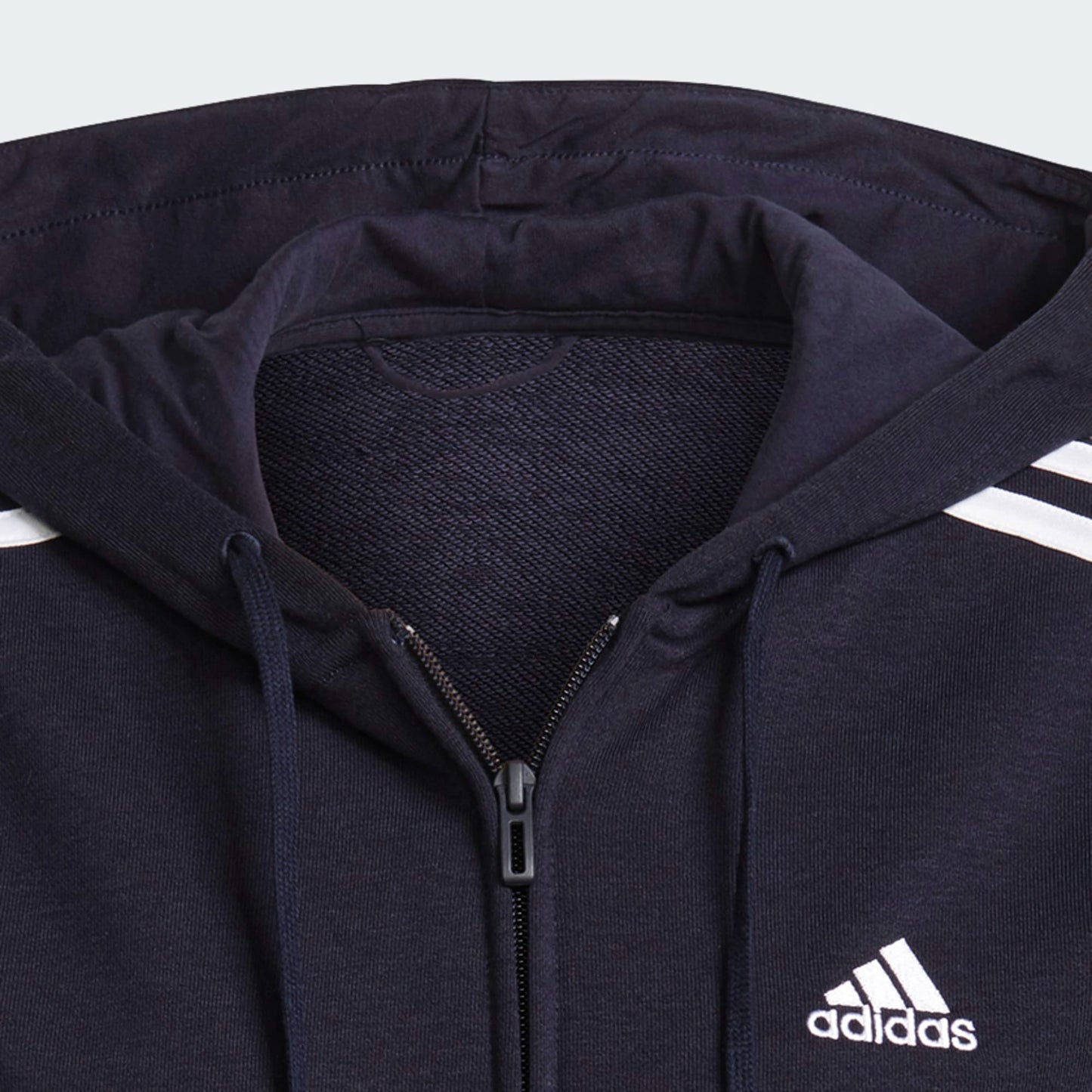 Essentials French Terry 3-Stripes Full-Zip Hoodie
