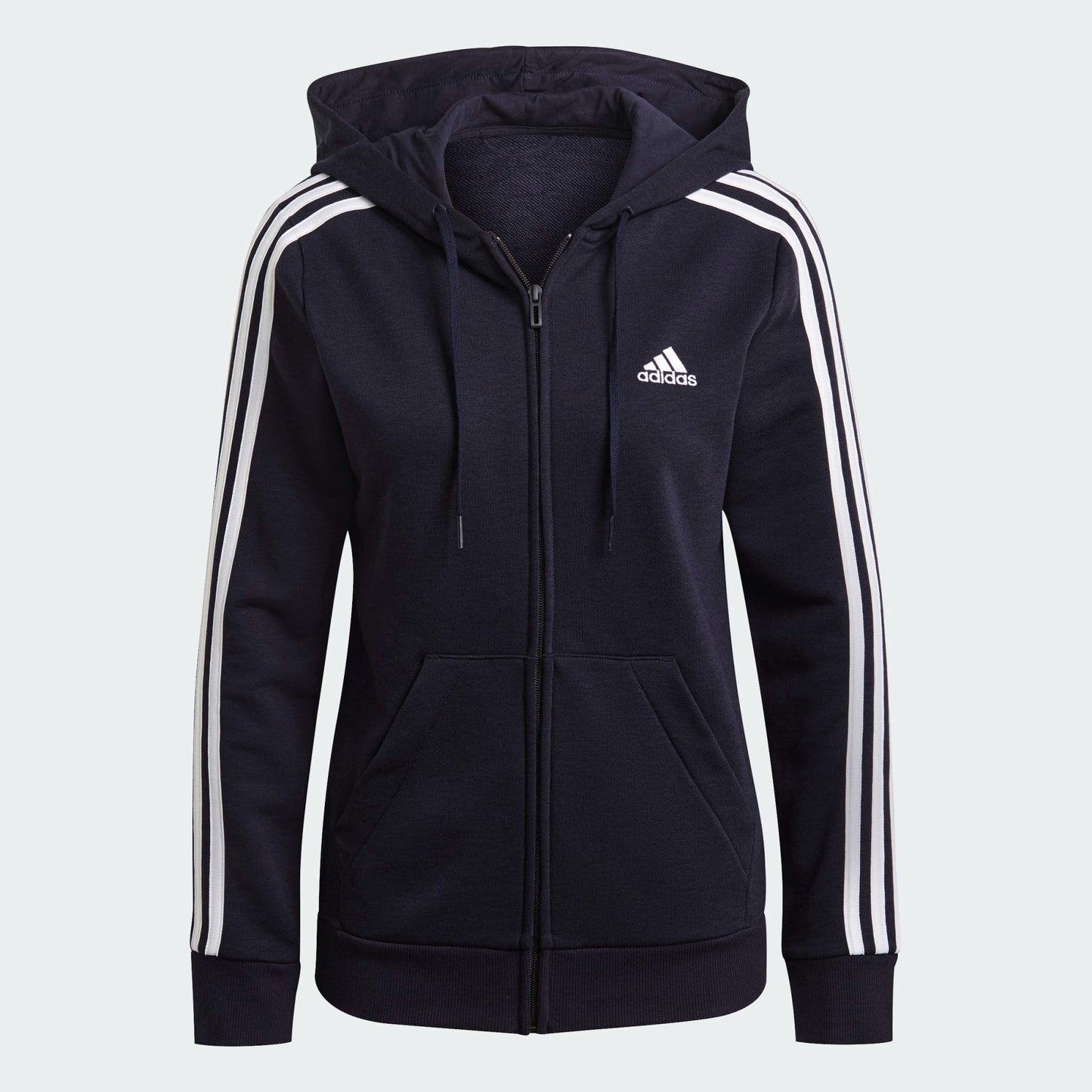 Essentials French Terry 3-Stripes Full-Zip Hoodie