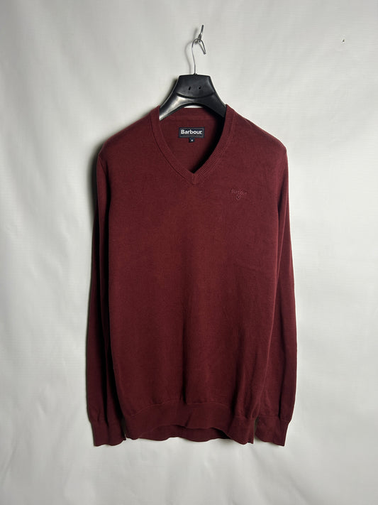 Barbour Red Sweater V Neck - Medium