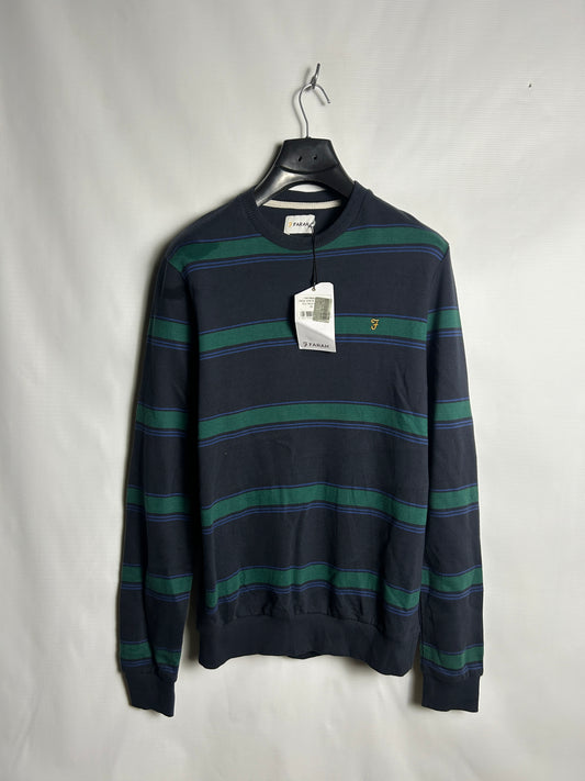 Farah Horizantal Lines Sweater Round Neck - XS