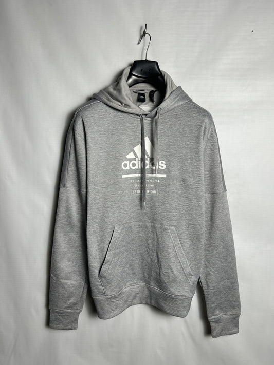 Adidas Big Logo Grey Hoodie - Medium