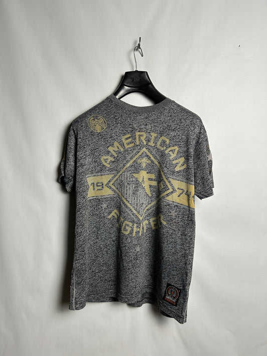 American Fighter Big Logo Grey Round Neck - Medium