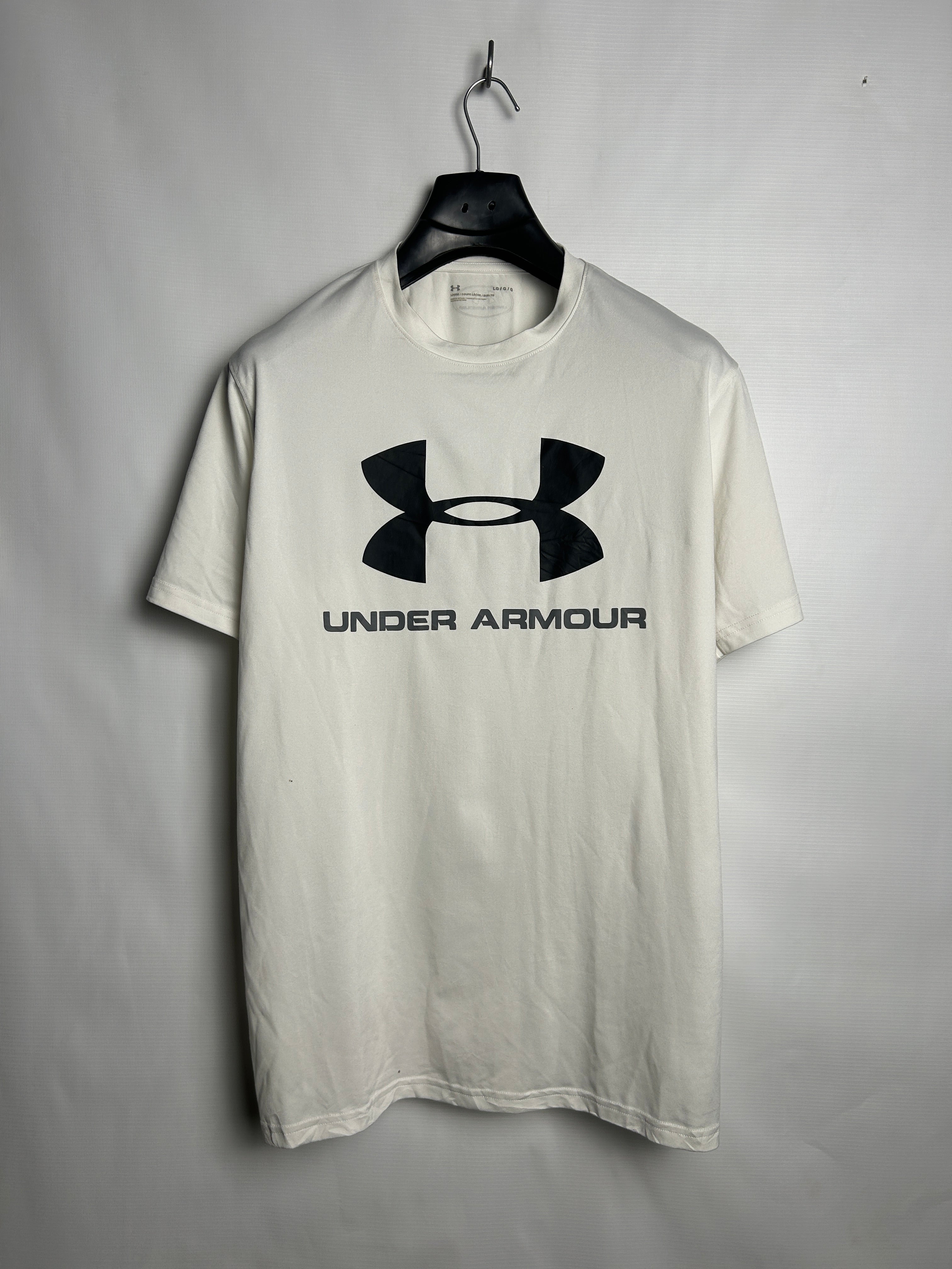 Under Armour Big Logo White Round Neck - LG – Sports Bazaar