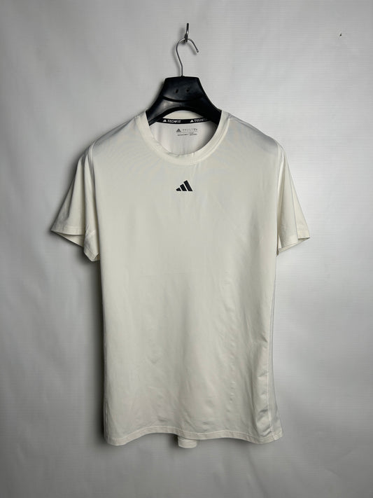 Adidas Techfit Big Logo White Round Neck - Large