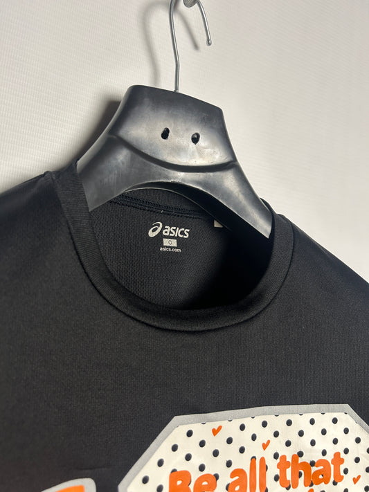 Asics Black Big Logo Round Neck - O