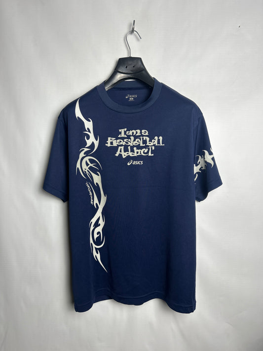 Asics Blue Big Logo Round Neck - Medium